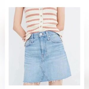 Madewell Womens High Waist Denim A-Line Mini Jean Skirt Size 26